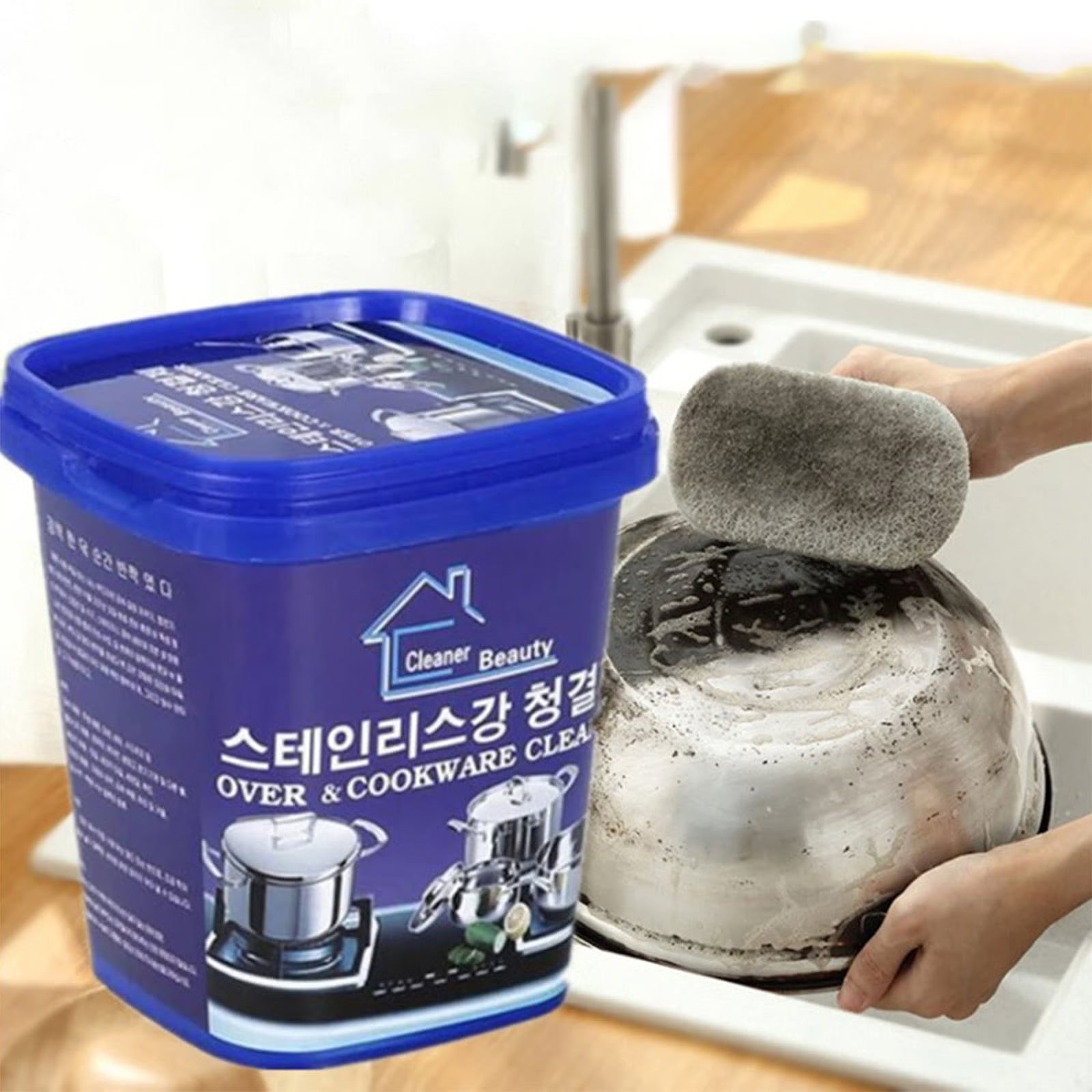 Korean Cookware Cleaner Wax – Burn Marks Remover & Instant Shine Polish ✨