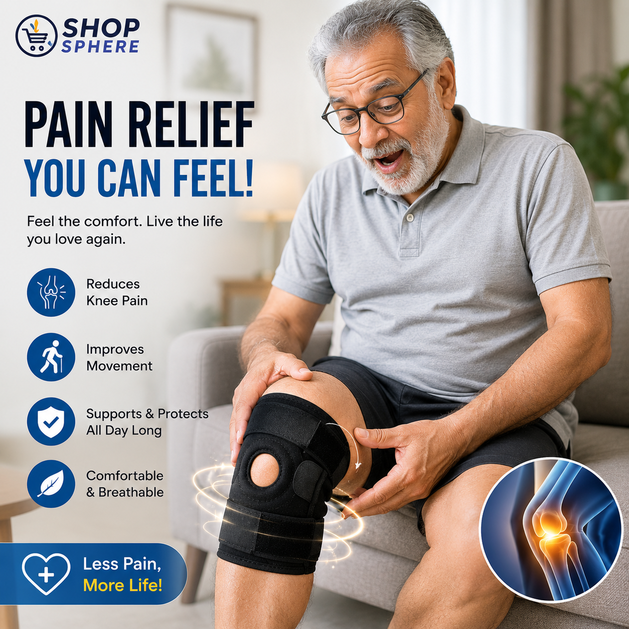 Pair Of Pain Relief Knee Cap | Strong Support for Active Living