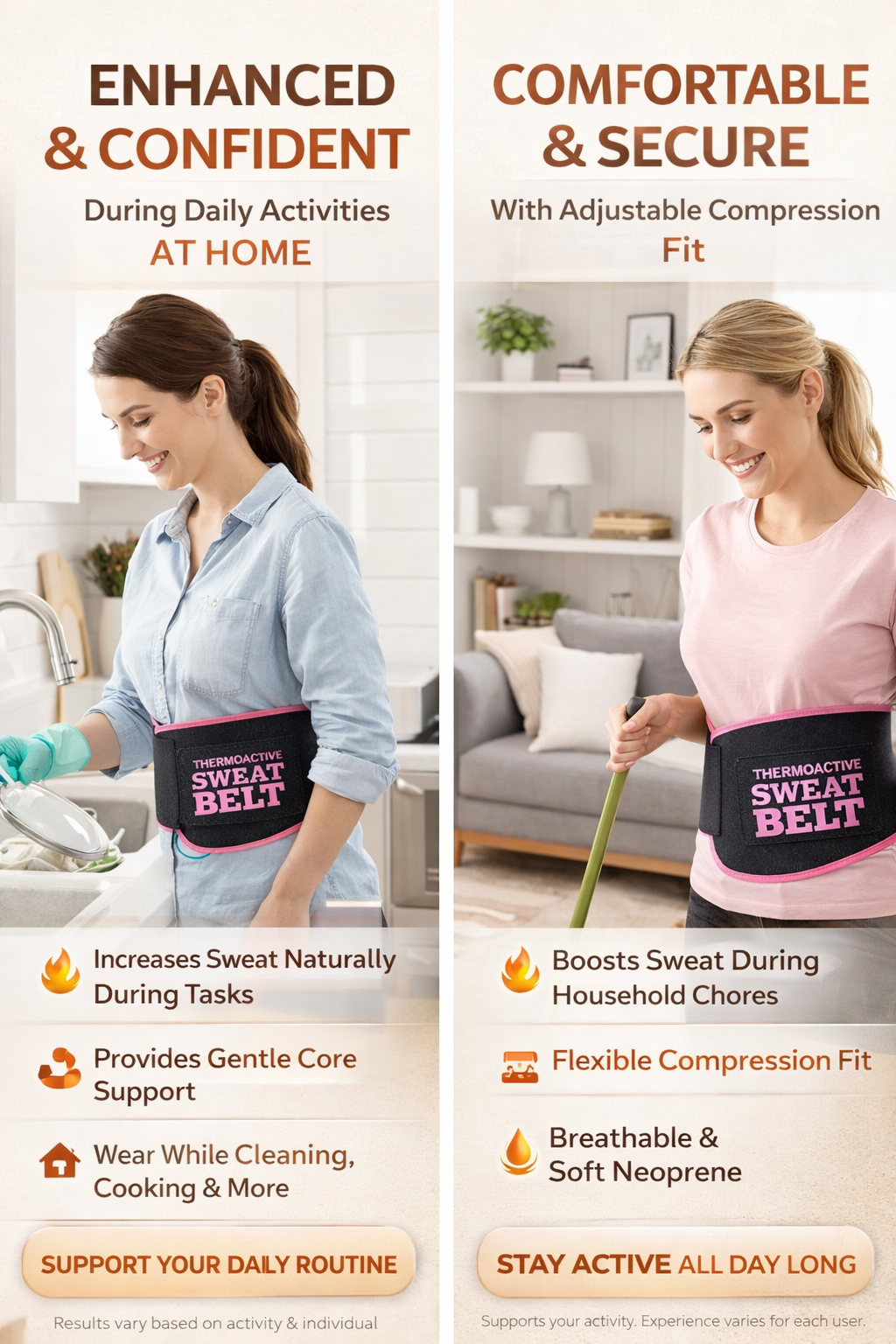 ( Imported Stuffed ) Full Size  Instant Sweat Pro Waist Belt For Men & Women. Universal Adjustabl Size