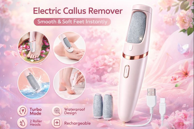 Rechargeable Electric Callus Remover – FREE Extra Roller + USB Charging Wire Included