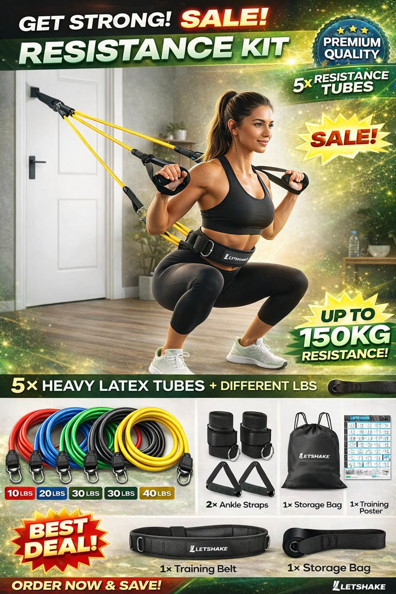 Healthy Lifestyle Daily Movement & Fitness Care Kit - Daily Body Strength, Flexibility & Wellness Training System