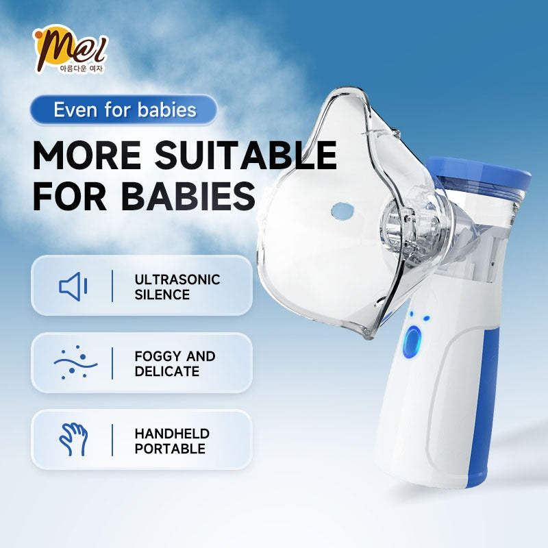Portable Mesh Nebulizer | Silent Cool Mist | Adult + Child Masks | USB Rechargeable